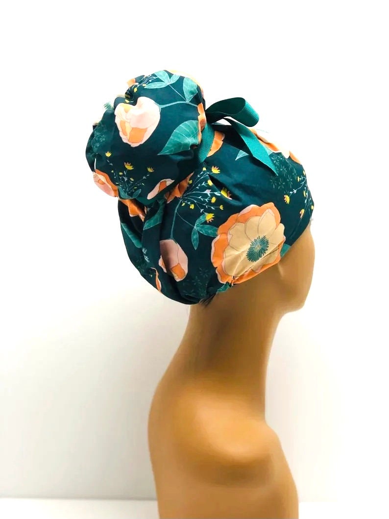 Emma High Bun Scrub Cap Emma Scrub Cap Ponytail Scrub Caps Etsy