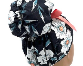 Emma/lining high bun scrub cap, Emma scrub cap, ponytail scrub caps, scrub cap for women, surgical cap, nurse scrub cap, bun scrub cap,
