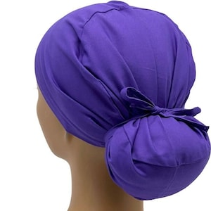 Ava Ponytail Scrub Cap,Purple Ava ponytail scrub cap for women, Ponytail scrub cap, Scrub cap for women, surgical cap, nurse scrub cap