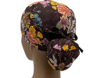 Ava ponytail Surgical women scrub cap,nurse cap,medical cap,skull cap,surgical bonnet women,surgical cap vet med,,medical hat,