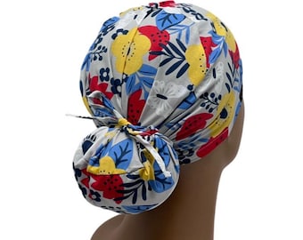 Ava Ponytail Scrub Cap, Ava ponytail scrub cap for women, Ponytail scrub cap, Scrub cap for women, surgical cap, nurse scrub cap