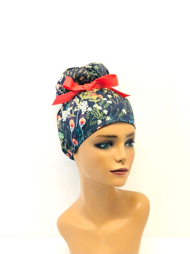 Emma High Bun Scrub Cap Emma Scrub Cap Ponytail Scrub Caps Etsy