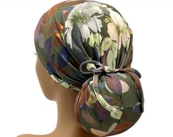 Bonnet de bloc opératoire extensible en jersey, ajustable, doux et confortable.