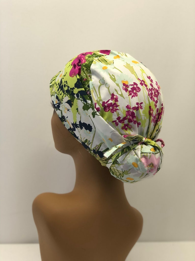 Women Scrub caps100/%cotton,made in USA,Medical cap,Surgical cap,Doctor cap,Nurse cap,Vet cap,adjustable back elastic and tie,