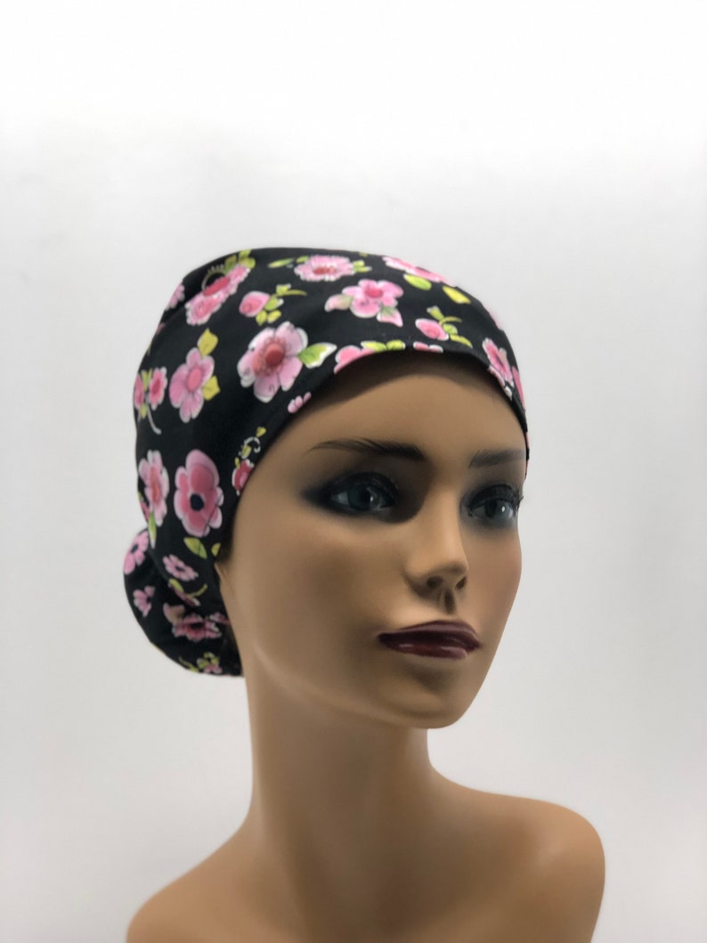 Women Scrub caps100/%cotton,made in USA,Doctor cap,Surgical cap,Nurse cap,medical cap,chemo cap,adjustable back elastic and tie,