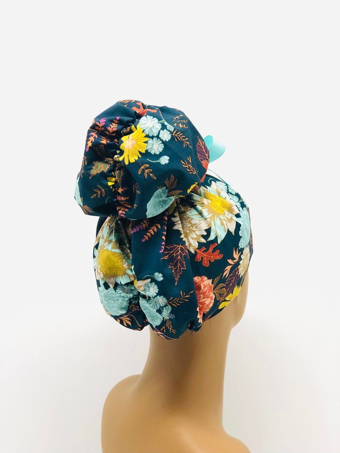 Emma High Bun Scrub Cap, Emma Scrub Cap, Ponytail Scrub Caps, Scrub Cap