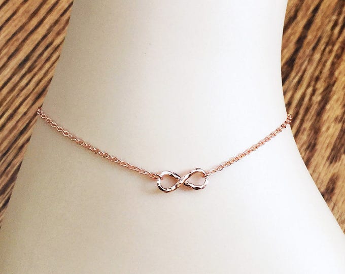 Rose Gold Infinity Anklet Rose Gold Filled or Rose Gold Etsy