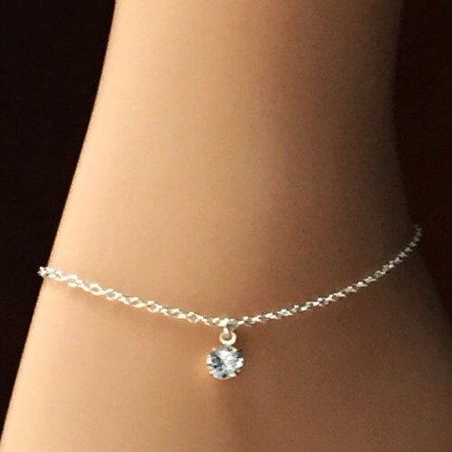 Anklet Swarovski Crystal Ankle Bracelet Wedding Jewelry Etsy