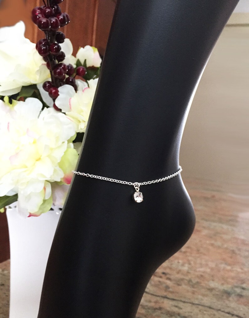 Swarovski Crystal Drop Anklet Ankle Bracelet Swarovski Etsy