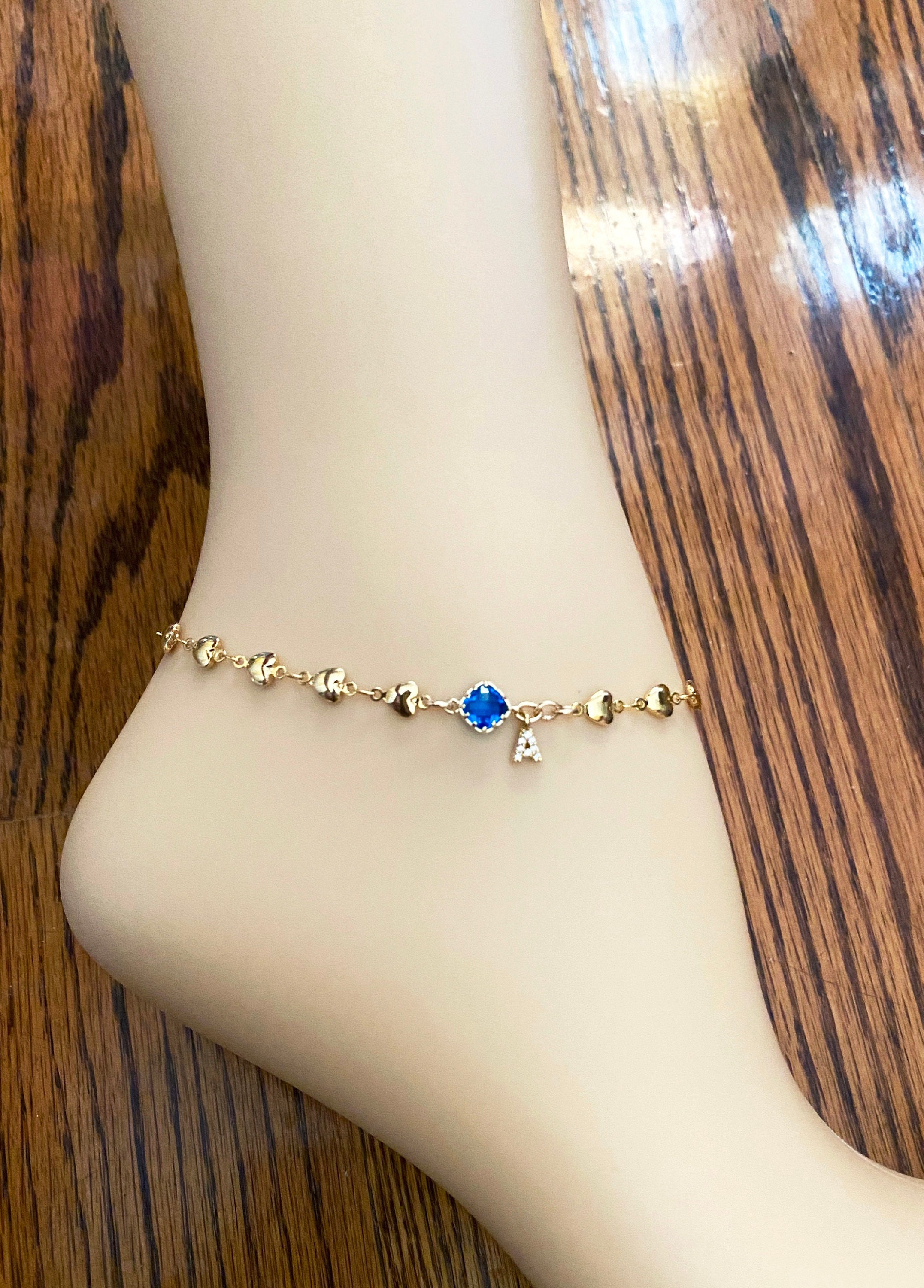 18k Gold Layered Dainty Blue Color Evil Eye Anklet, Protection Jewelry –  Bella Joias Miami