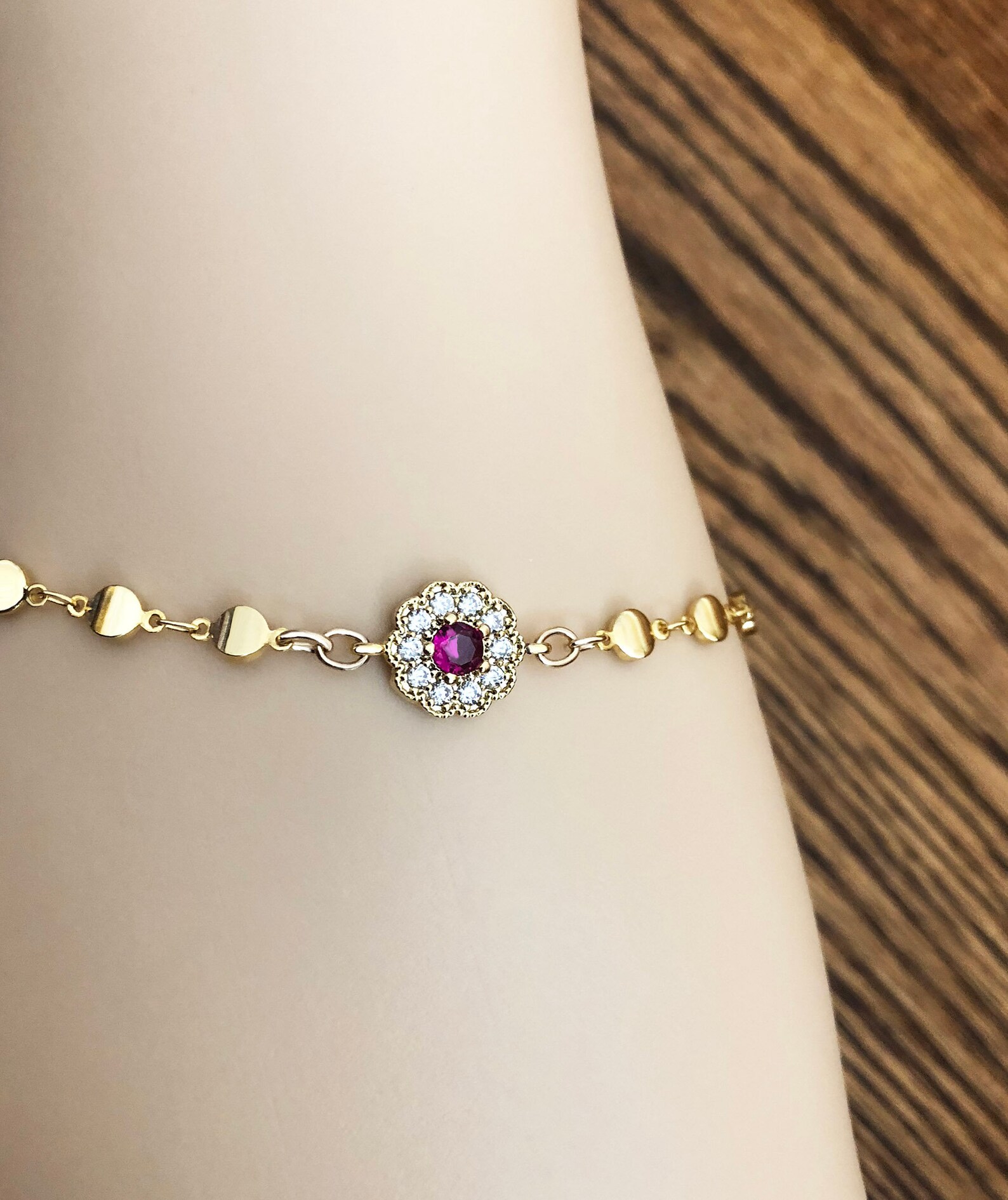 Ruby Anklet Gold Anklet Indian Anklet Sparkly Anklet Etsy