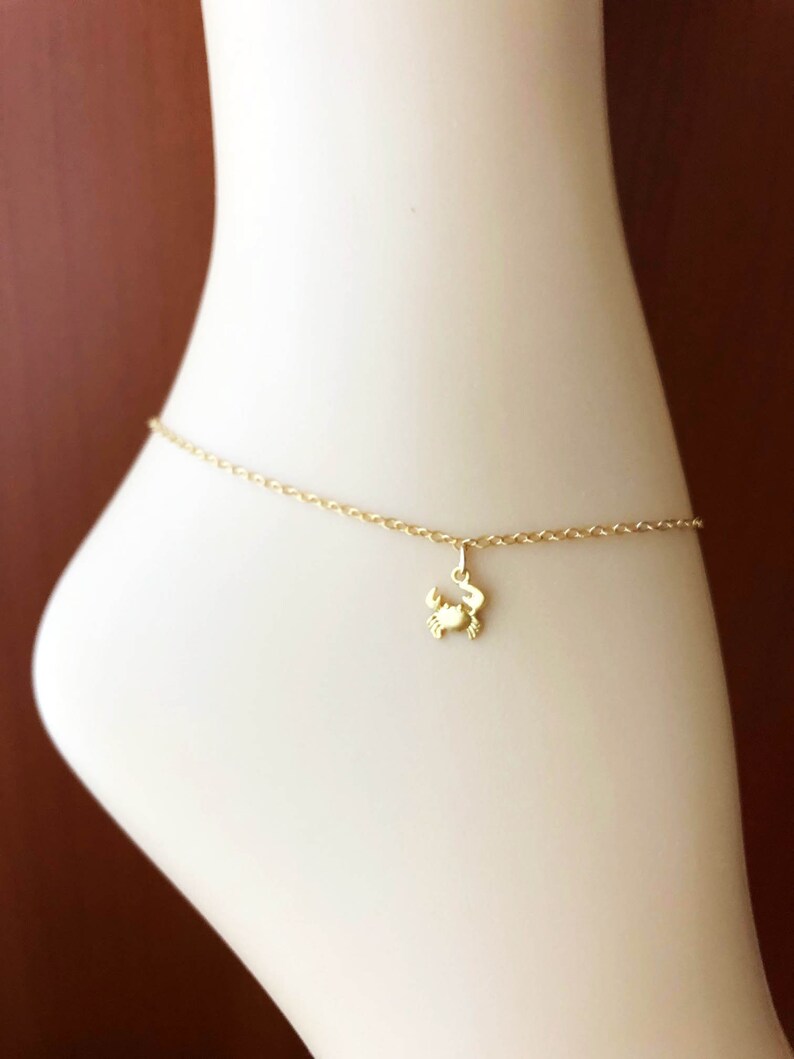 Gold Crab Anklet Gold Animal Ankle Bracelet Minimalist Etsy