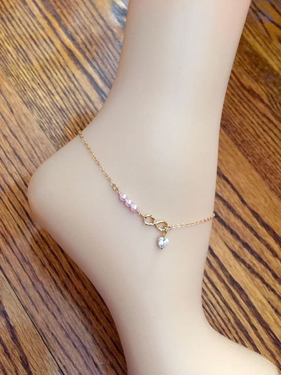 Amazon.com: ANKLET personalized ankle bracelet,14k gold filled, custom  stamped initial disc & Swarovski Birthstone, beach wedding, Bridesmaids  Gift, hand made ankle chain : Handmade Products
