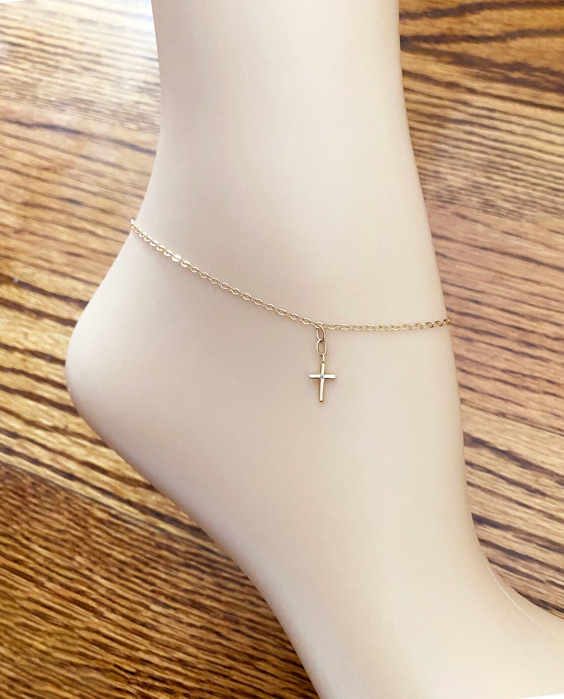 Gold Cross Anklet Cross Ankle Bracelet Cross Jewelry Etsy