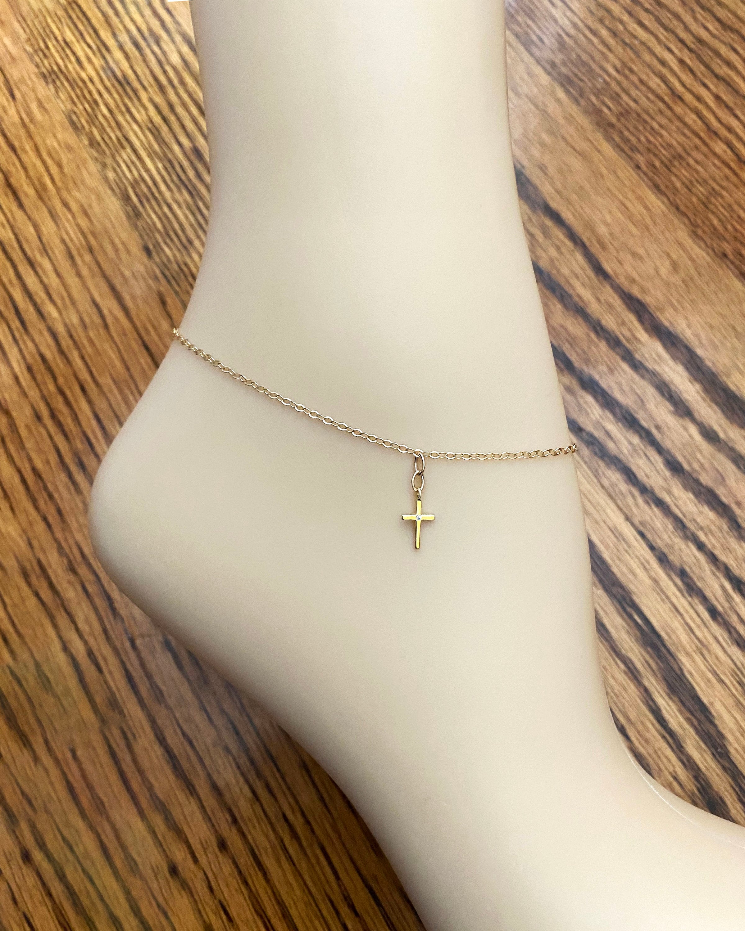 Gold Cross Anklet Cross Ankle Bracelet Cross Jewelry Etsy