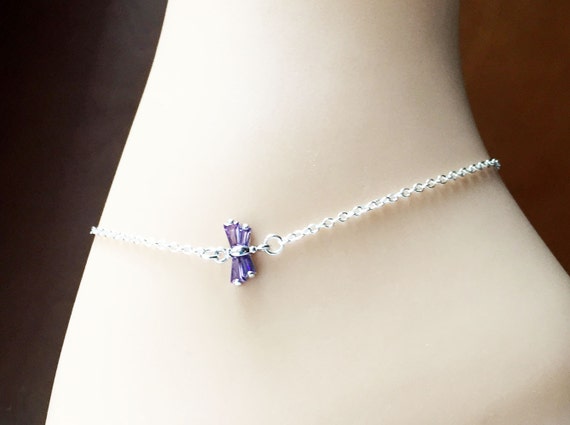 Sterling Silver Dragonfly Anklet Ankle Bracelet with Cubic Zirconia Sterling Silver Dragonfly Anklet Ankle Bracelet with Cubic Zirconia
