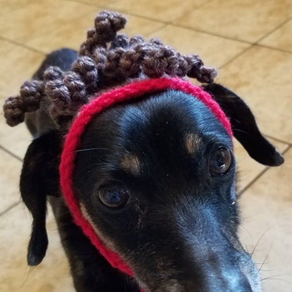 PATTERN Dog Cat Patrick Mahomes inspired Crochet Wig Beanie