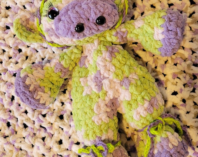 Featured listing image: Crocheted Cow Plushie - Stuffed Animals - CrochetAuLait - Cow Toy - Baby Cow - Cow Plushie - Cow Snuggler - Crochet - Handmade