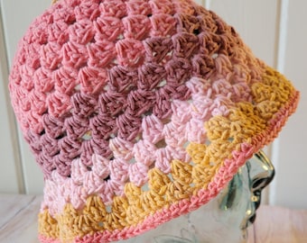 Lightweight Cotton Summer Hat | Soft Stretchy Crochet Hat | Teen Adult Size | Machine Washable | Ready to Ship | Warm Weather Hat