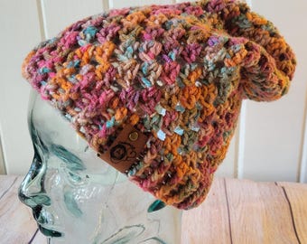 Autumn Spice Slouchy Beanie | Soft Warm Crochet Hat | Teen/Adult Size | Machine Washable | Ready to Ship