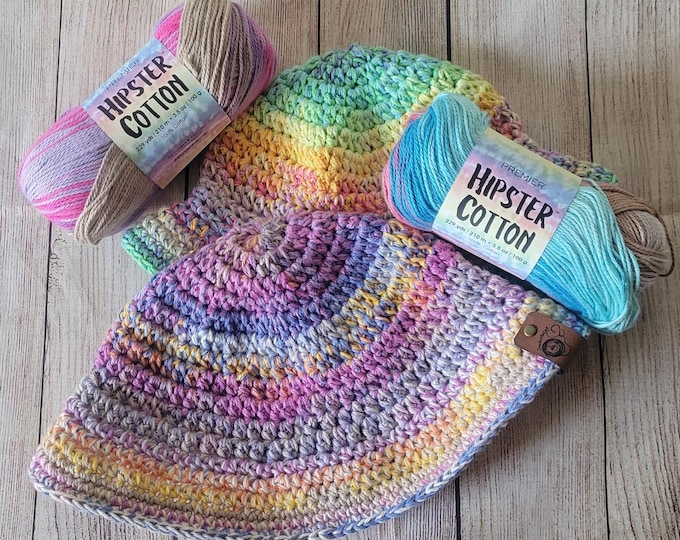 Featured listing image: Hipster Summer Hat Crochet PATTERN | Beginner to Advanced Beginner | Premier Hipster Cotton DK