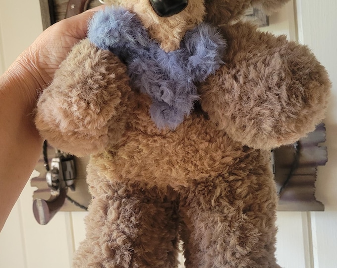 Featured listing image: Custom Bear Snuggler Plushie, Super Soft Fur Yarn, Safety Eyes & Nose, Made to Order, Choose Your Colors