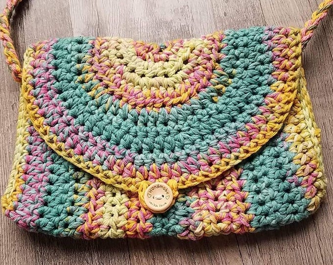 Featured listing image: Handcrafted Crochet Waist Bag Crossbody Purse Multicolored Ready to ship