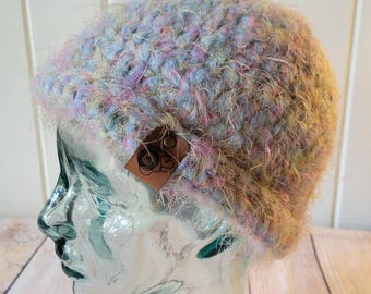Fuzzy Pastel Crochet Beanie | Soft Cozy Acrylic Hat | Teen/Adult Size | Machine Washable | Handmade Winter Cap | Ready to Ship