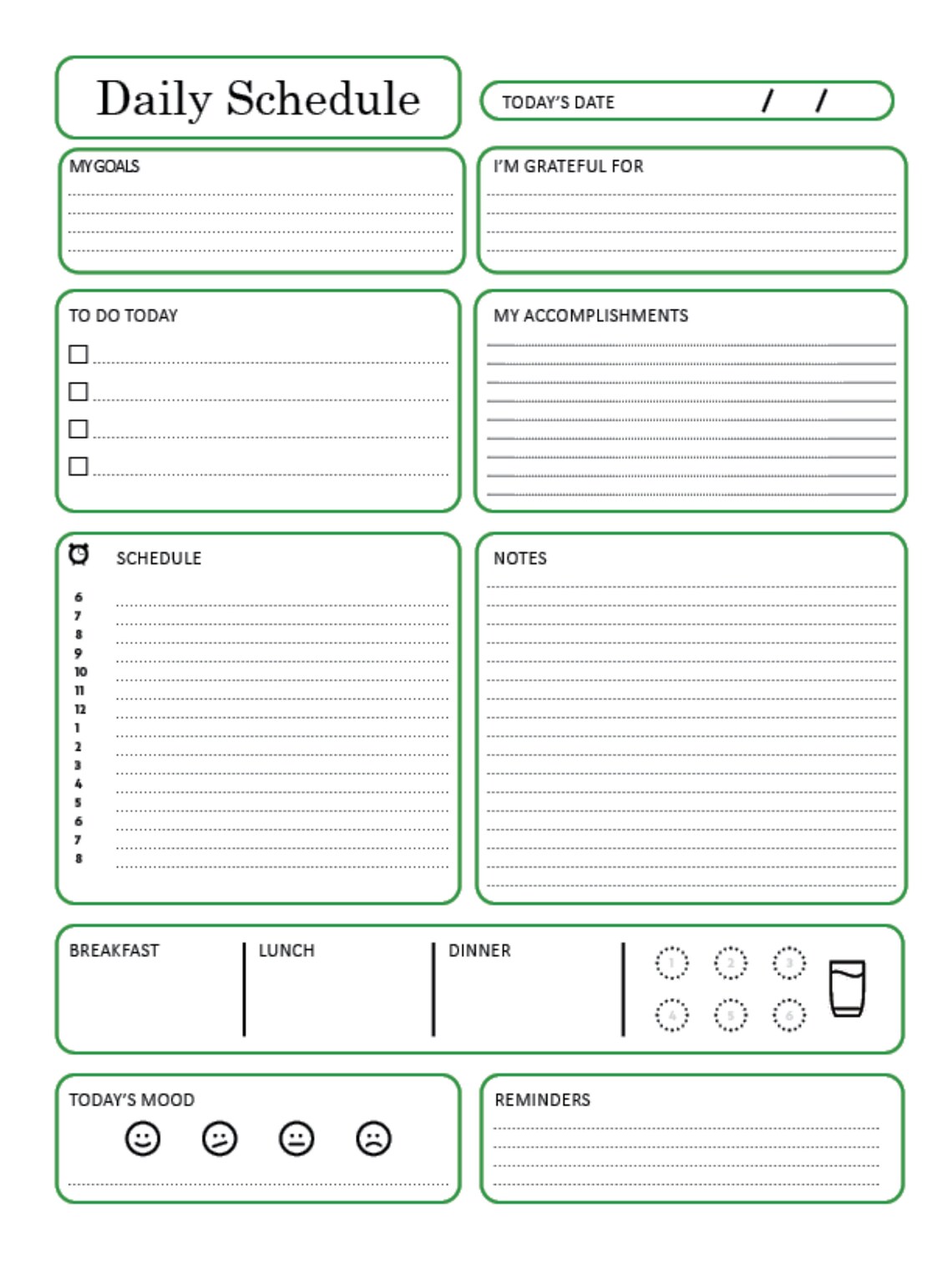 Printable Daily Schedule Etsy