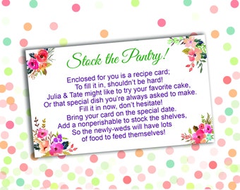 Personalized Stock The Pantry Bridal Shower 5x3 Insert Etsy