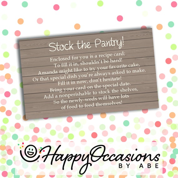 Printable Customized Stock The Pantry Bridal Etsy
