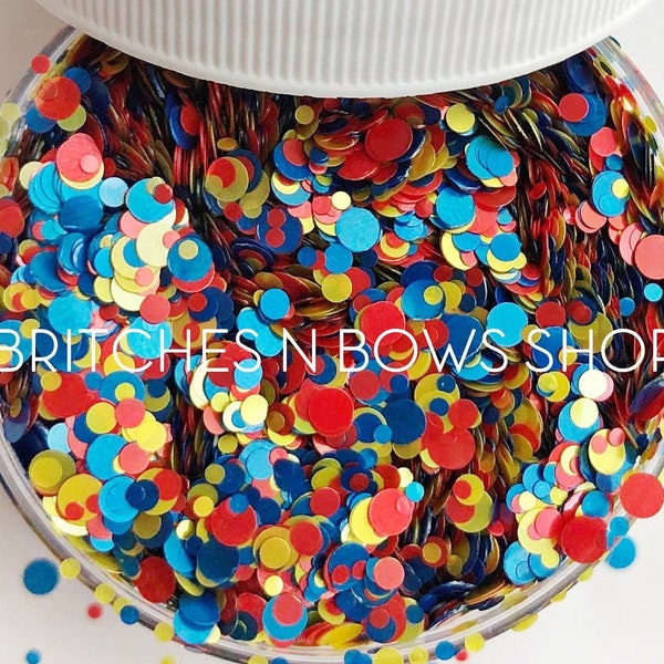 F•R•I•E•N•D•S (Friends) || Exclusive Confetti Dot Glitter Mix, 1oz Jar • OPAQUE •