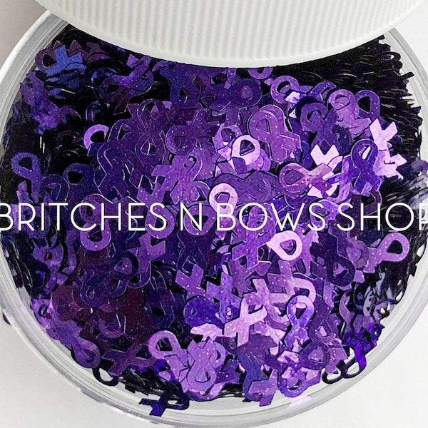 Violet Ribbons || Awareness Glitter Ribbons, 1oz Jar • OPAQUE • || 6mm