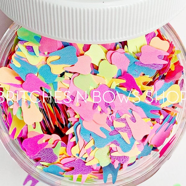 Brace Yourself || Original Tooth Glitter Shape, 1oz Jar • OPAQUE • || 8mm