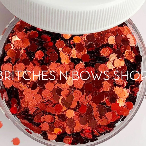 How 'bout them Apples || Apple Glitter Shape 1oz Jar || 3mm