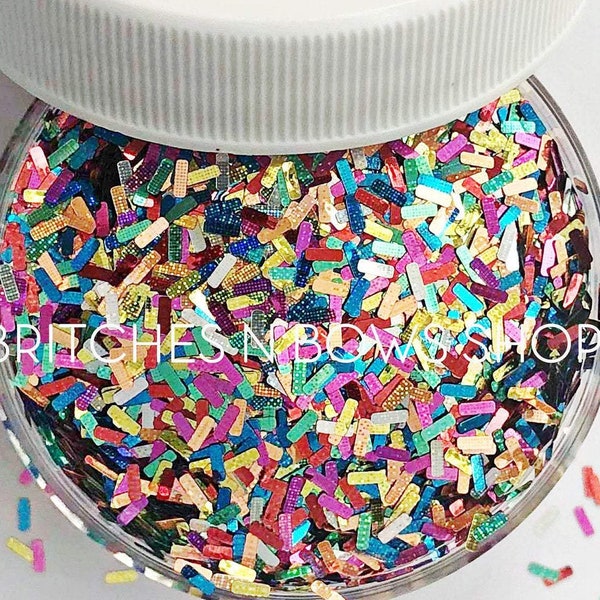 Down to Fiesta || Exclusive Rectangle Confetti Glitter Shape Mix, 1oz Jar • OPAQUE •