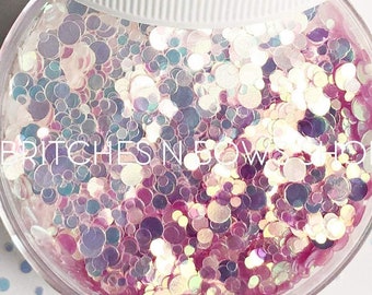 Make it Pink [Iridescent to Pink UV]  || Confetti Dot Glitter, 1oz Jar • TRANSPARENT • || Sun Shift