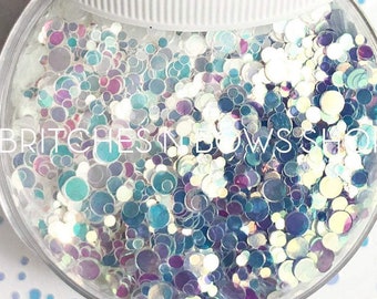 Make it Blue [Iridescent to Blue UV]  || Confetti Dot Glitter, 1oz Jar • TRANSPARENT • || Sun Shifting