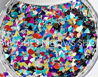 Party Time Excellent || Exclusive & Original BnB Glitter Shape Mix, 1oz Jar • OPAQUE • || multi shape
