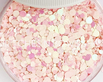 Bubblegum Gumballs (AKA Wacky Watermelon Gumballs) || Confetti Dot Glitter Mix, 1oz Jar • OPAQUE •