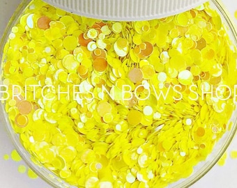 Pineapple Gumballs || Confetti Dot Glitter Mix, 1oz Jar • OPAQUE •