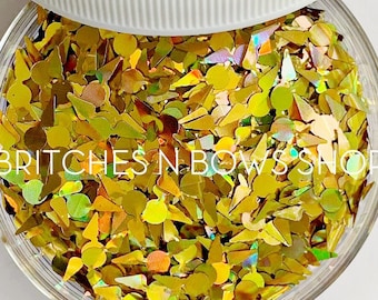 Snitches Get Stitches || Harry Potter Inspired Snitch Glitter Shapes, 1oz Jar • OPAQUE •