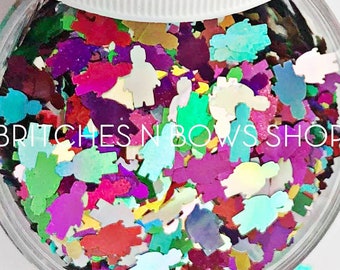 Party People || Original BnB Block Men Glitter Shape Mix, 1oz Jar • OPAQUE • || 8mm