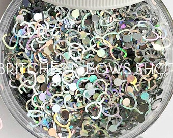 Silver Holo Stethoscopes || Stethoscope Glitter Shape, 1oz Jar • OPAQUE •