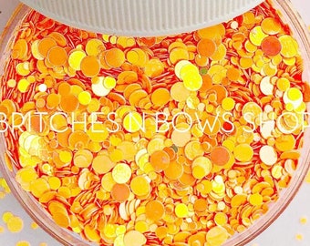 Tangy Tangerine Gumballs || Confetti Dot Glitter Mix, 1oz Jar • OPAQUE •