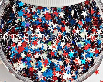 Star Spangled || Star Shaped Glitter, 1oz Jar • OPAQUE •