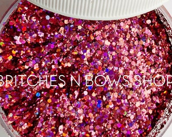 Raspberry Beret || Exclusive * Cosmetic* Premium Polyester Glitter Mix, 1oz by Weight • OPAQUE • || up to .062 cut