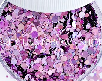 P (Pink) ROYGBIV || Confetti Dot Glitter Mix, 1oz Jar • OPAQUE •