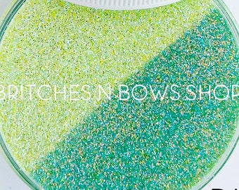 Deere John UV [Yellow to Green] || Exclusive Premium Polyester Glitter, 1oz Jar • TRANSPARENT • || .008 cut
