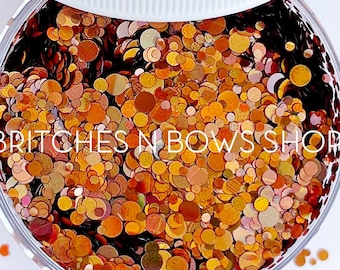 O (Orange) ROYGBIV || Confetti Dot Glitter Mix, 1oz Jar • OPAQUE •